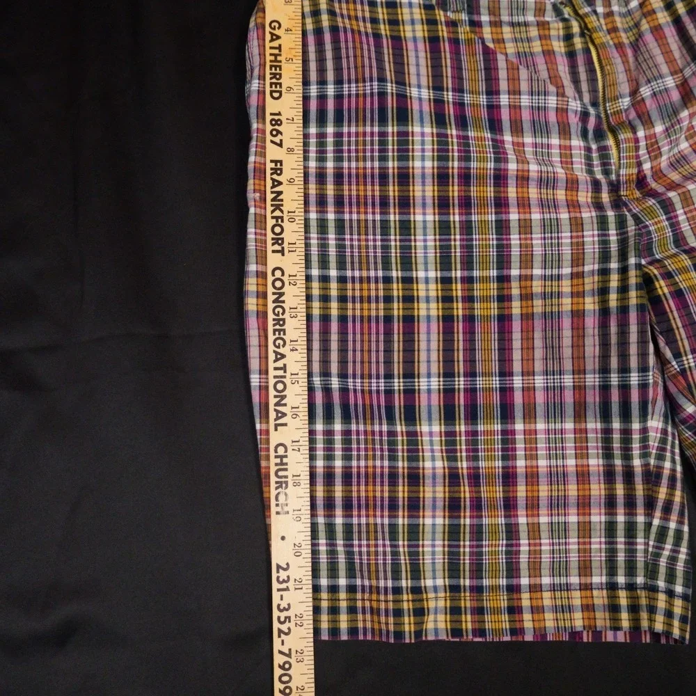 Polo Ralph Lauren Shorts Mens 42 Multi Plaid Vintage Madras Cotton Flat‎ Front